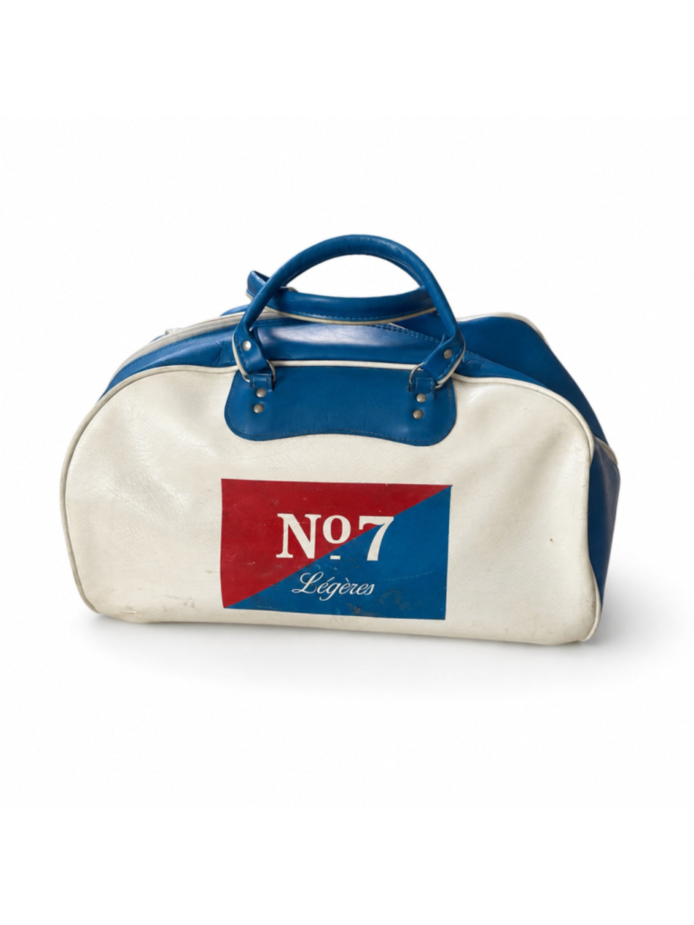 Vintage No. 7 Légères Cigarette Advertising Duffle Bag – Blue & White